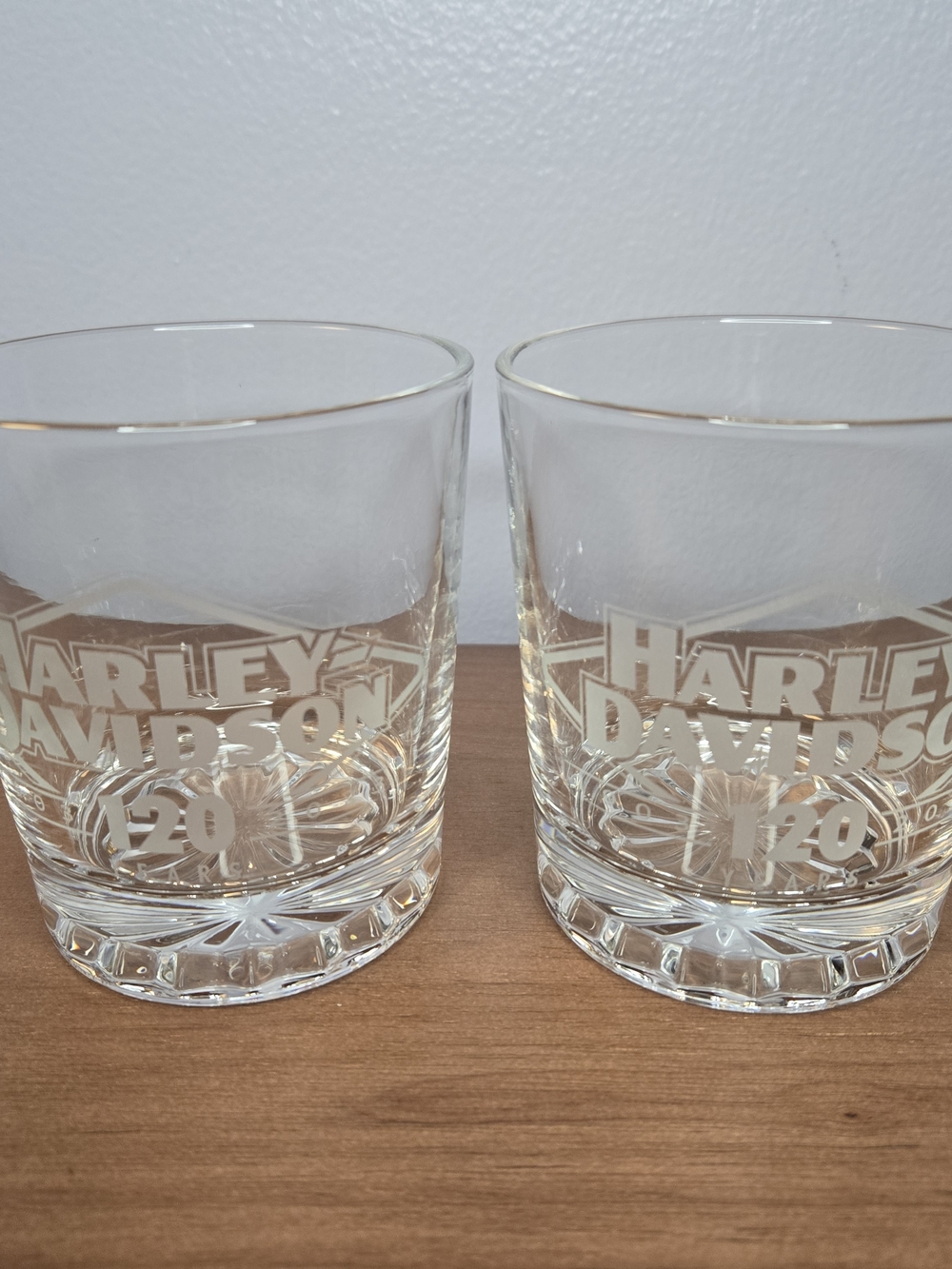 Harley-Davidson Double Old Fashioned Glasses - Set of 2 120 Year Anniversary